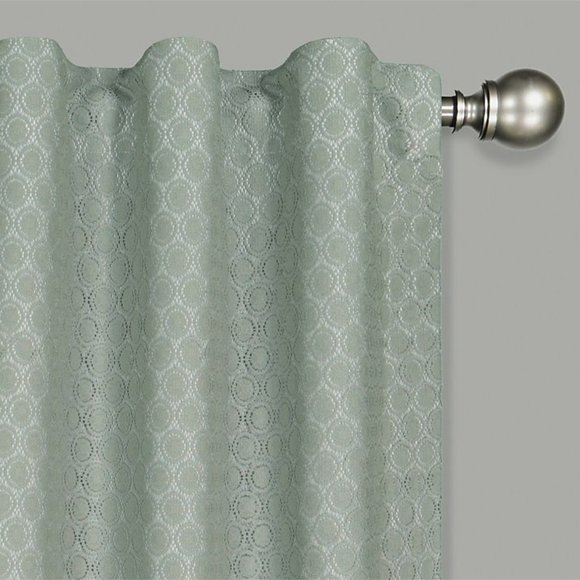Eclipse Nora Crochet Blackout Window Curtain- Sage - Picture 2 of 6